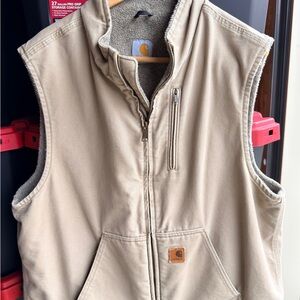 Carhartt Beige Sherpa-Lined Vest